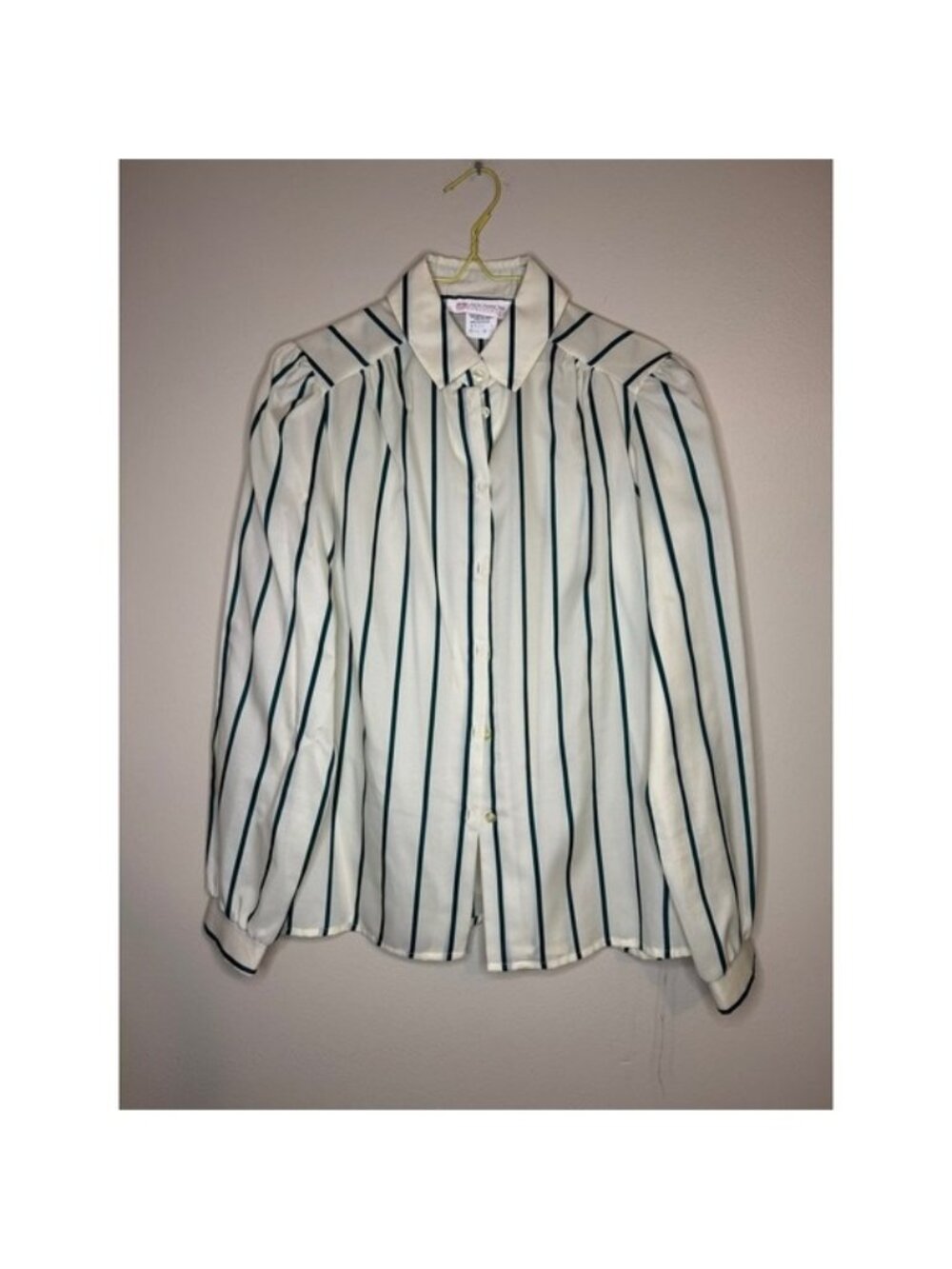 Vintage Lady Arrow Blouse Striped Button Front USA Size 10